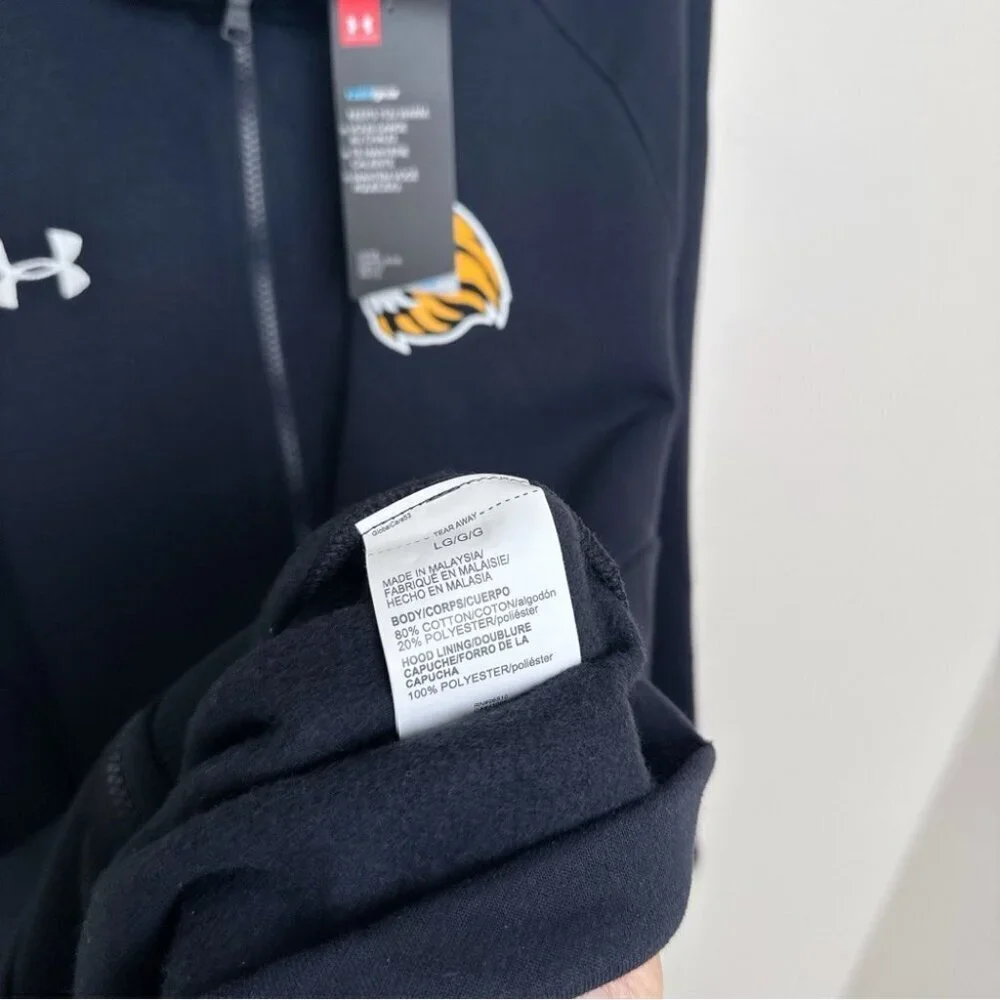 Under Armour Mens Large Cold Gear Hooded Full Zip Micro Fleece Liner Jacket
